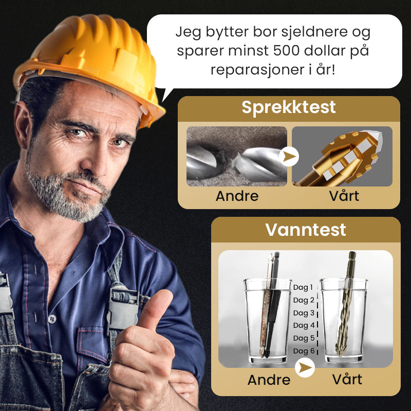 Hög kvalitet 4-Flute Serrated Eccentric Drill Bit Set