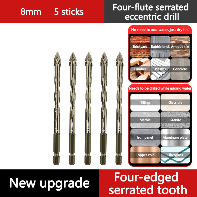 Hög kvalitet 4-Flute Serrated Eccentric Drill Bit Set