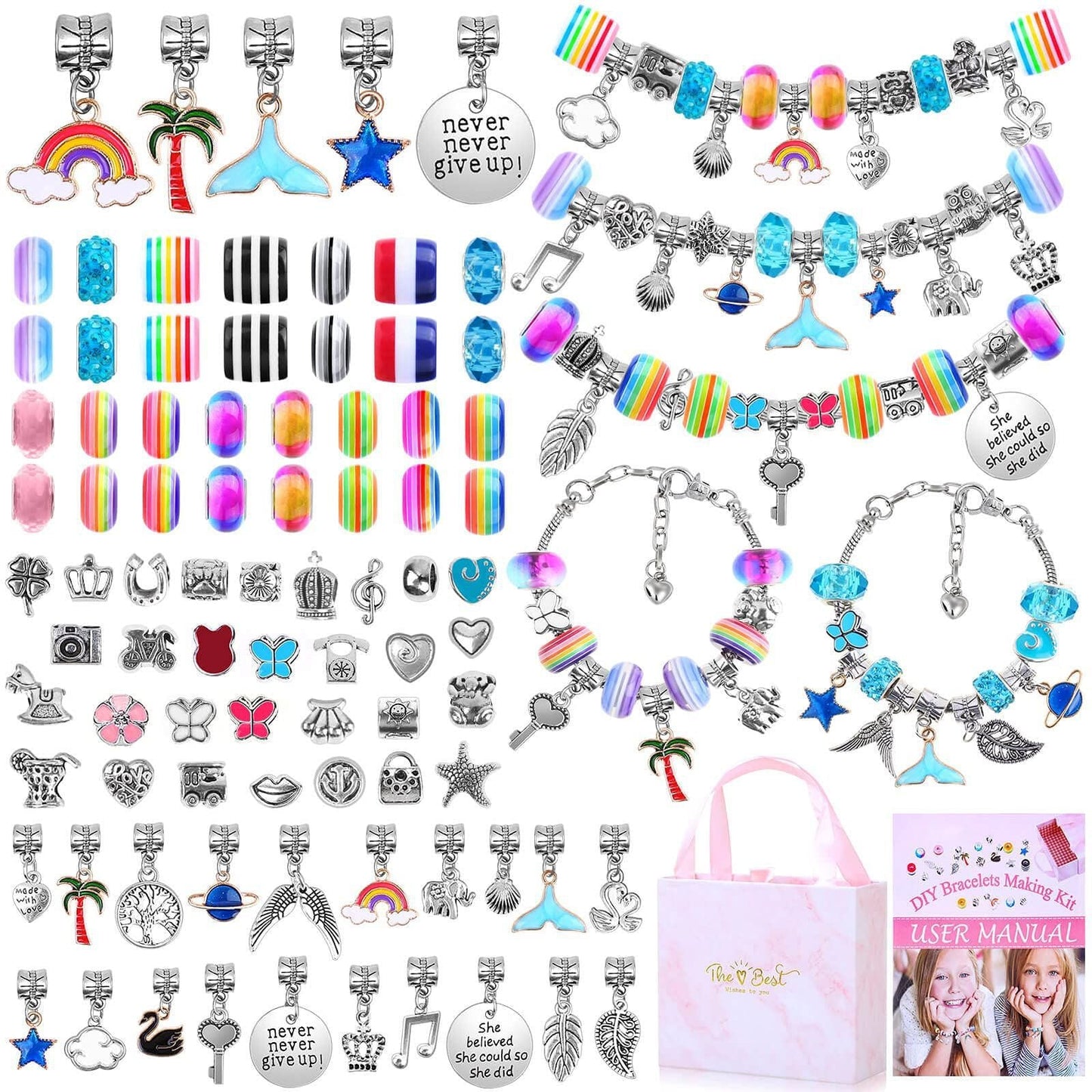 💫 60 % RABATT NU! 🎁 Kit för att göra charmarmband – innehåller pärlor och verktyg, kreativt och roligt för barn/vuxna, perfekt presentidé 👧📦