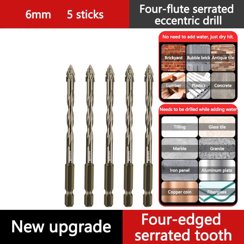 Hög kvalitet 4-Flute Serrated Eccentric Drill Bit Set