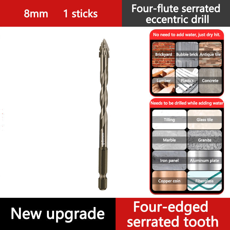 Hög kvalitet 4-Flute Serrated Eccentric Drill Bit Set