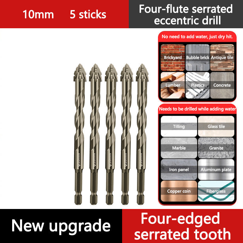 Hög kvalitet 4-Flute Serrated Eccentric Drill Bit Set