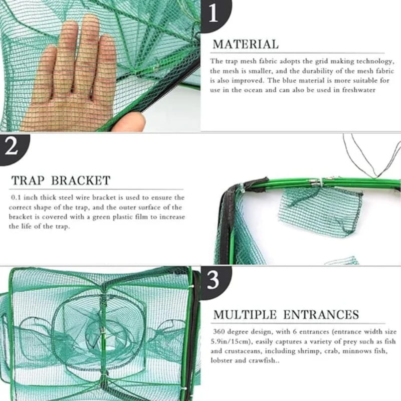 🚨 50 % RABATT! 🚨Automatiskt hopfällbart nät för sportfiskare – förstärkt fisknät i nylon, håvnät med teleskophandtag 🎣✨
