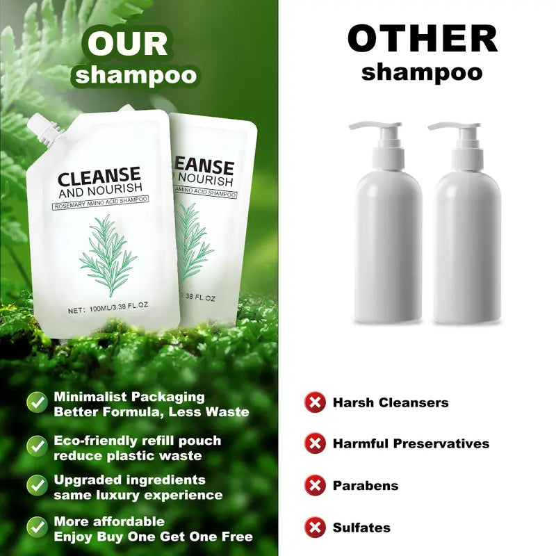 🧴 KÖP 2 FÅ 1 GRATIS! ✨ Slätt & glansigt hårshampoo - Naturlig tillväxt, djup reparation av hårfolliklar, sulfatfri formula för alla hårtyper 🌟📦