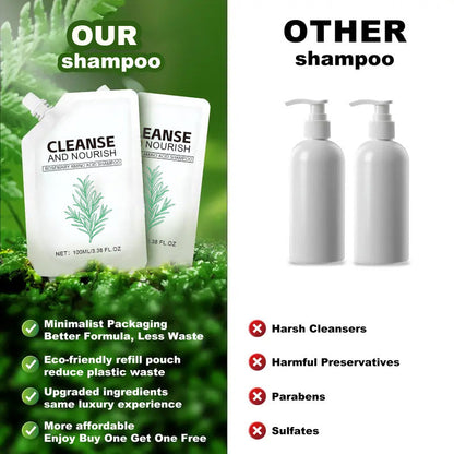🧴 KÖP 2 FÅ 1 GRATIS! ✨ Slätt & glansigt hårshampoo - Naturlig tillväxt, djup reparation av hårfolliklar, sulfatfri formula för alla hårtyper 🌟📦