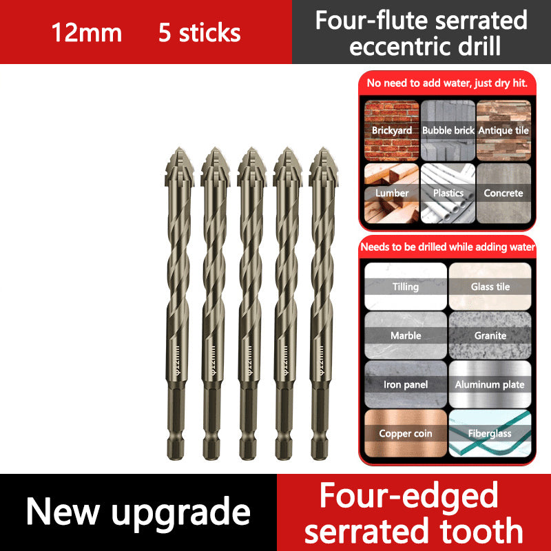 Hög kvalitet 4-Flute Serrated Eccentric Drill Bit Set