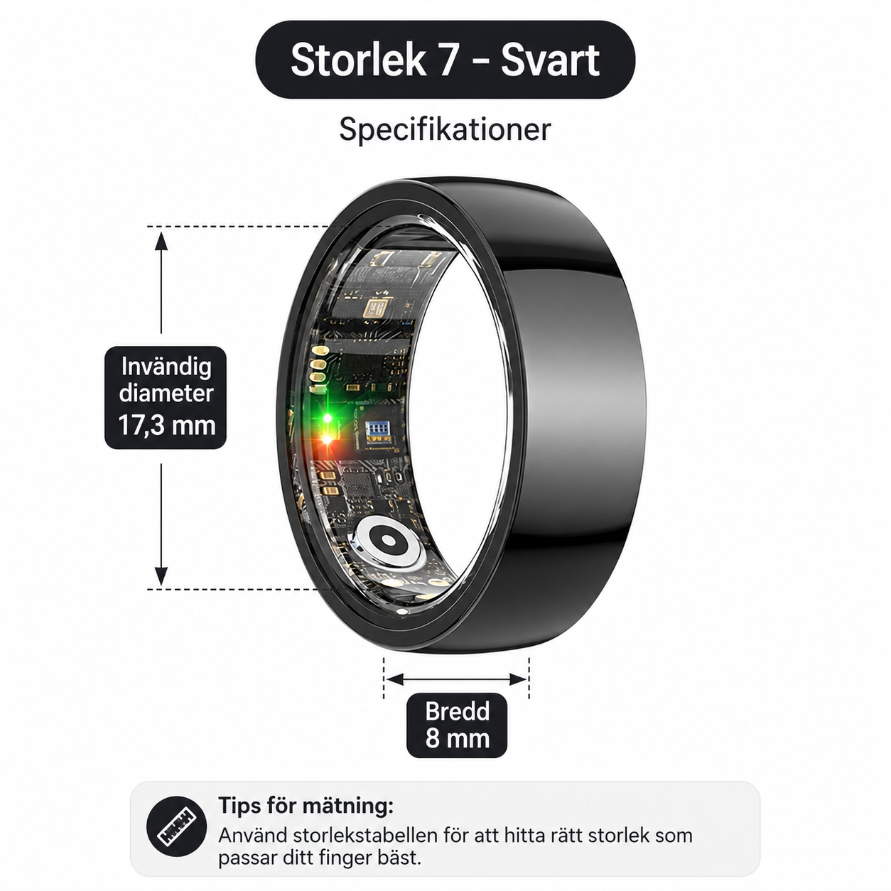 Smart Ring R1000 - Träning & Hälsoring