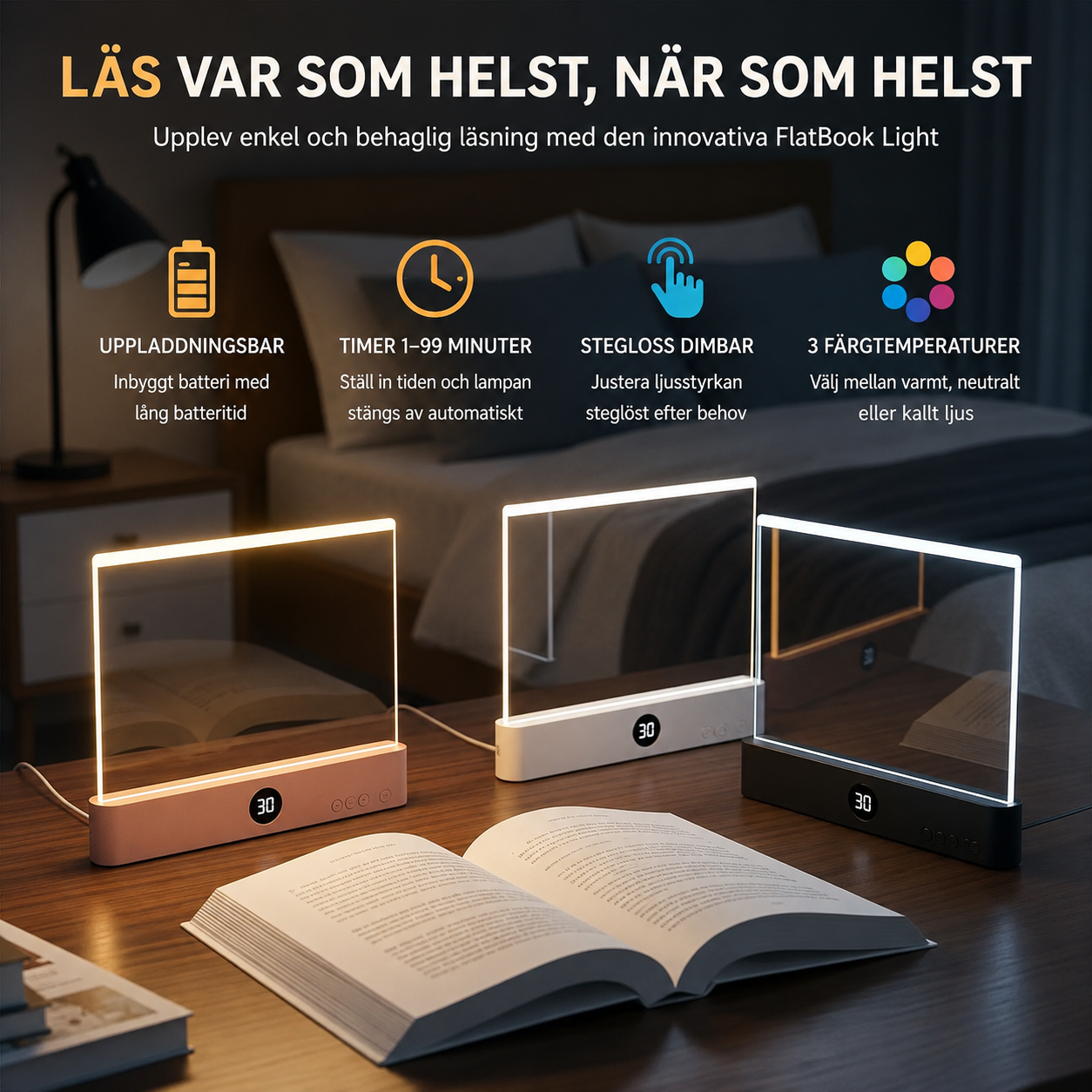 LED Läslampa 2-i-1