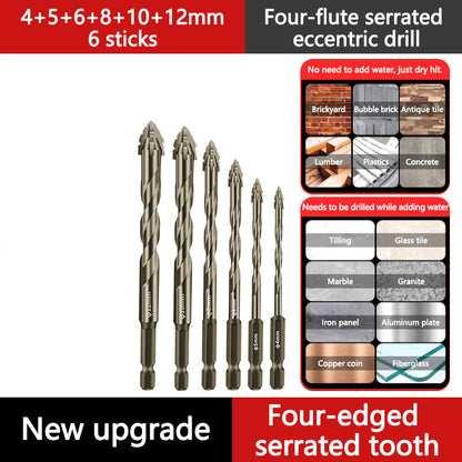 Hög kvalitet 4-Flute Serrated Eccentric Drill Bit Set