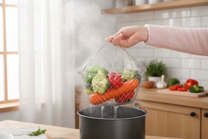 CrispLift™ – Dräneringskorg i Rostfritt Stål