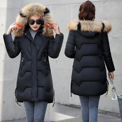 ✨Vintererbjudande💖Women's Vinter Puffer Coat med fuskpäls huva🧥