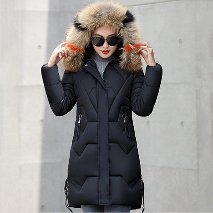 ✨Vintererbjudande💖Women's Vinter Puffer Coat med fuskpäls huva🧥