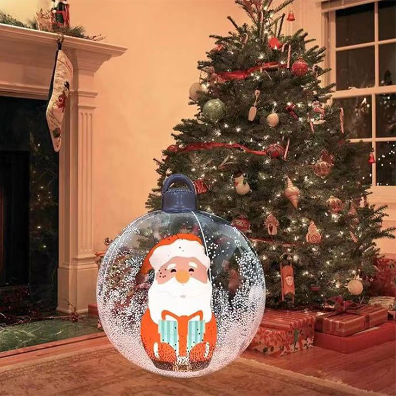 Utomhus jul PVC uppblåsbar dekorerad boll