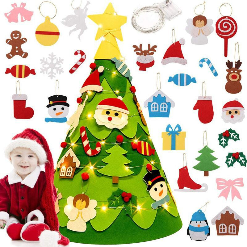 🔥Julrea – upp till 50 % rabatt🎅DIY filt 3D julgran för småbarn