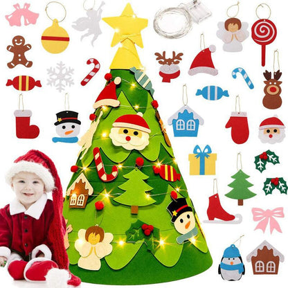 🔥Julrea – upp till 50 % rabatt🎅DIY filt 3D julgran för småbarn